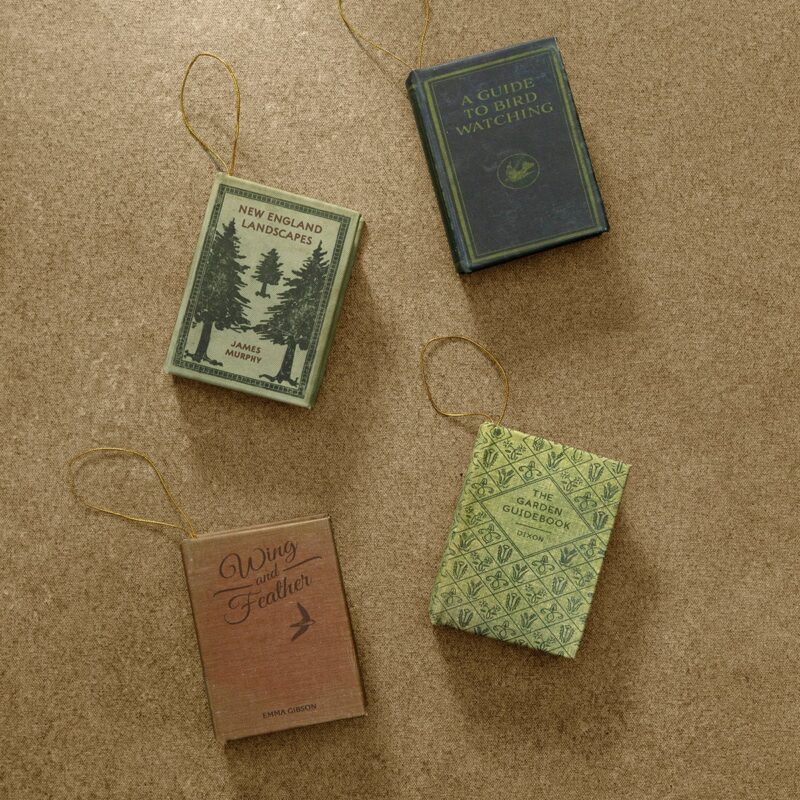 Fabric Book Ornament (Set of 4)