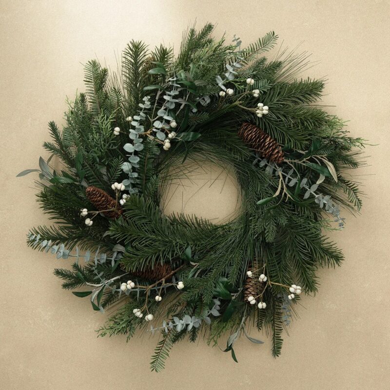 Faux Pinecone & Berries Tabletop Wreath