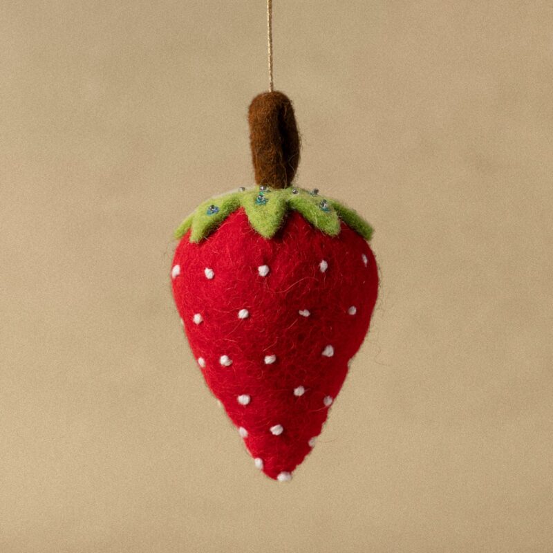 Felt Strawberry Ornament