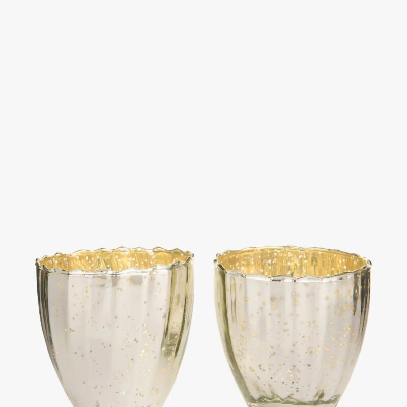 Frosted White Votive Holders (Set of 2)