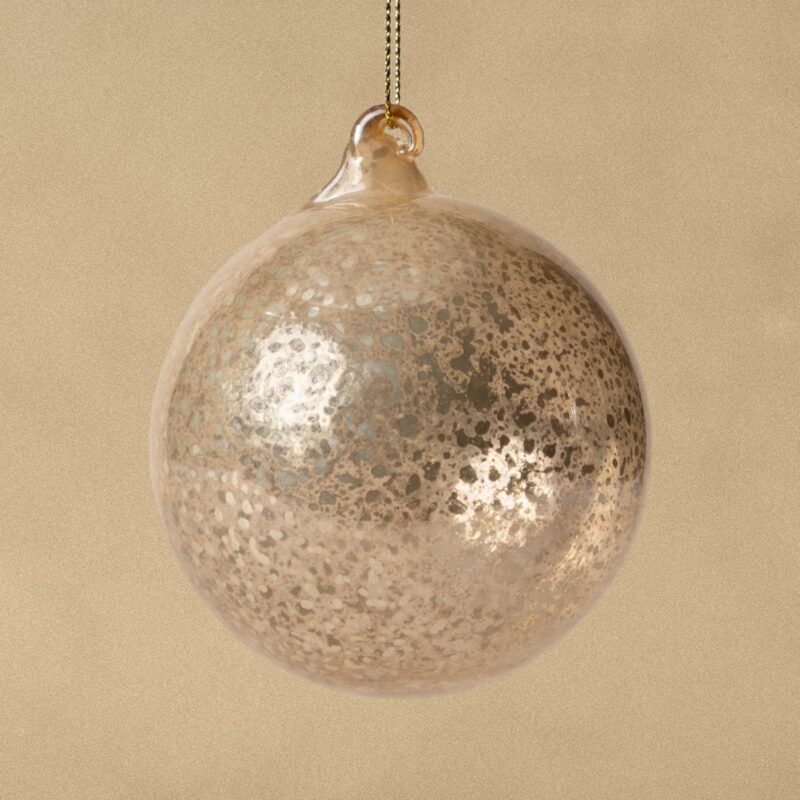 3" Galvanized Glass Bauble
