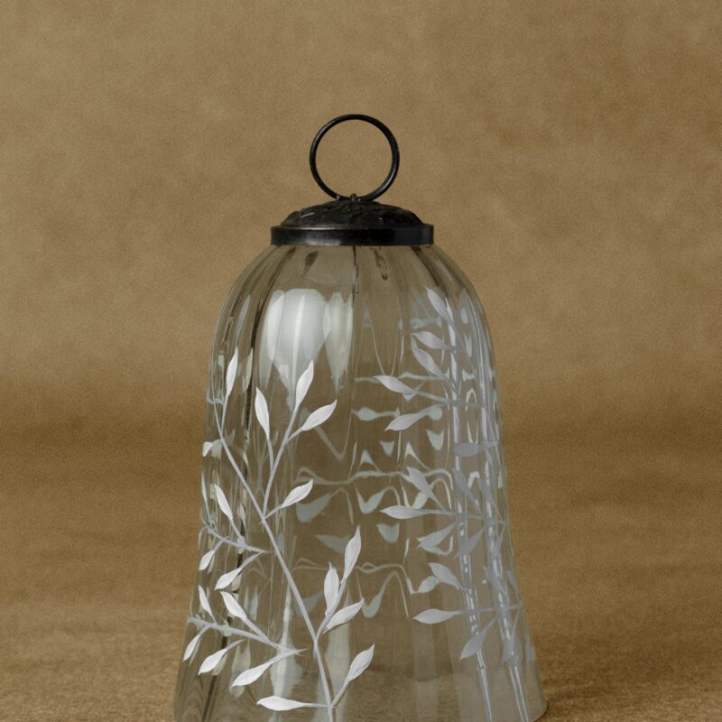 Hand-painted Ribbed Glass Bells