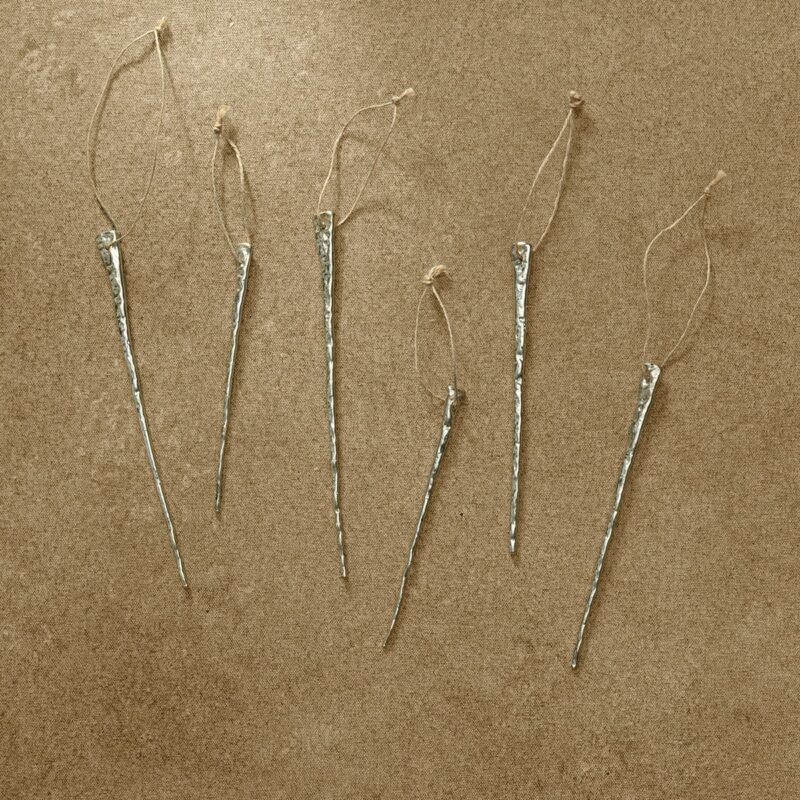 Mercury Glass Icicle Ornaments (Set of 6)