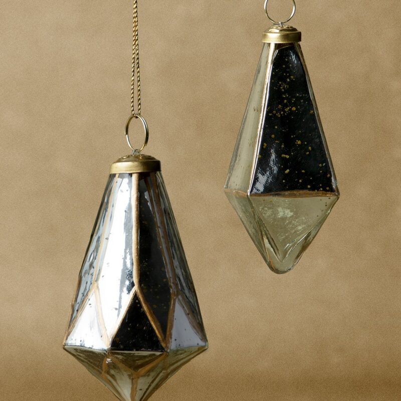 Mercury Glass Ornaments (Set of 2)