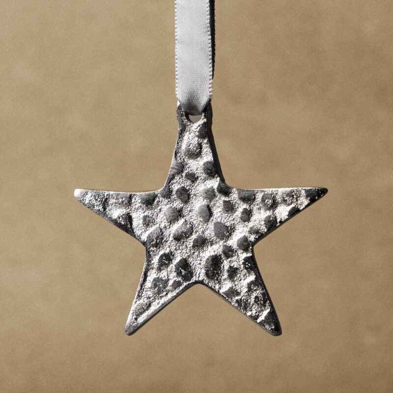 Pressed Silver Star Ornament