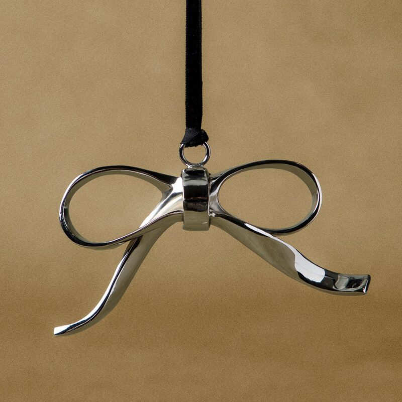Silver Bow Ornament