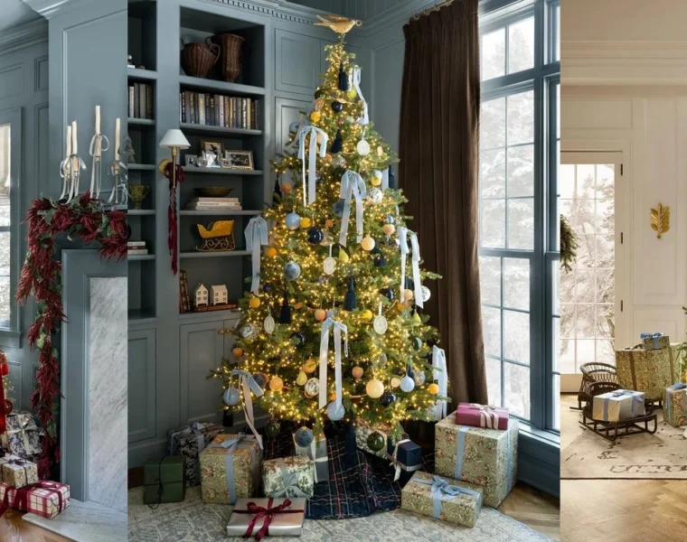 Three McGee & Co. Christmas tree bundles side by side: Holiday Grandeur, English Country Christmas, and Winter Reverie.