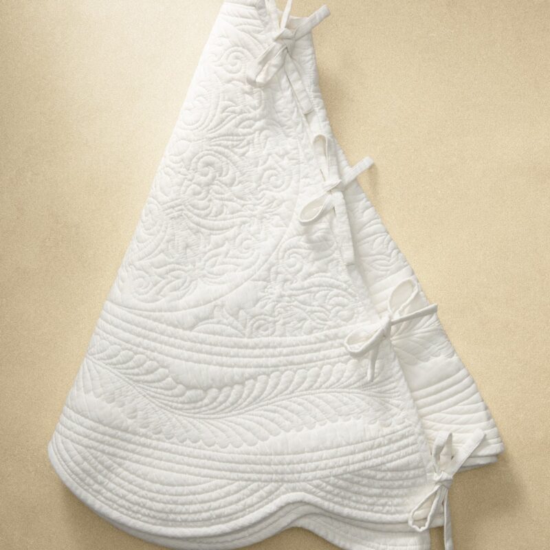 Trapunto Embroidered Tree Skirt