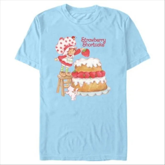 Men's Strawberry Shortcake Little Baker T-Shirt - Light Blue - Large