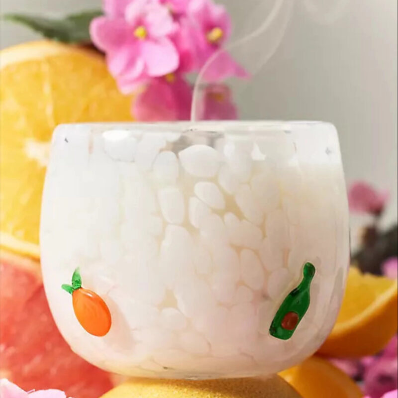 Mimosa Spring Icon Fruity Pink Grapefruit Spritz Glass Candle