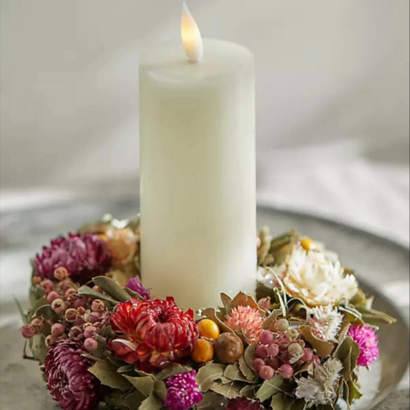 Mini Preserved Holly, Pepperberry + Acorn Wreath at Terrain