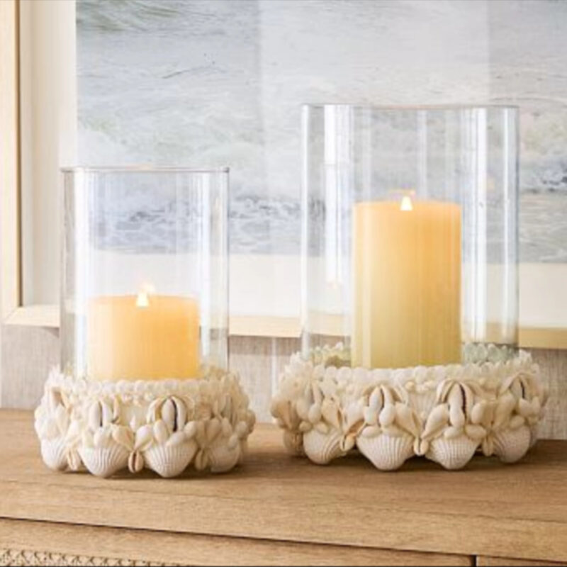 Mira Shell Hurricane Candle Holder