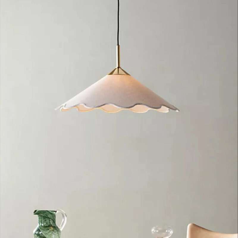 Mitzi Sodsai Scalloped Fabric Shade Pendant