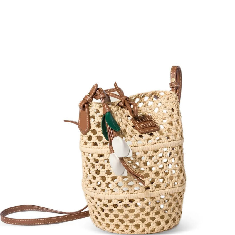 Miu Miu raffia crochet pouch - Neutrals