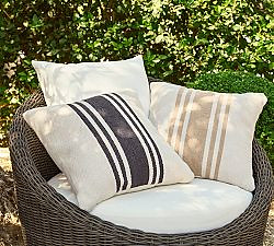 Modern Farmhouse Striped Outdoor Pillow