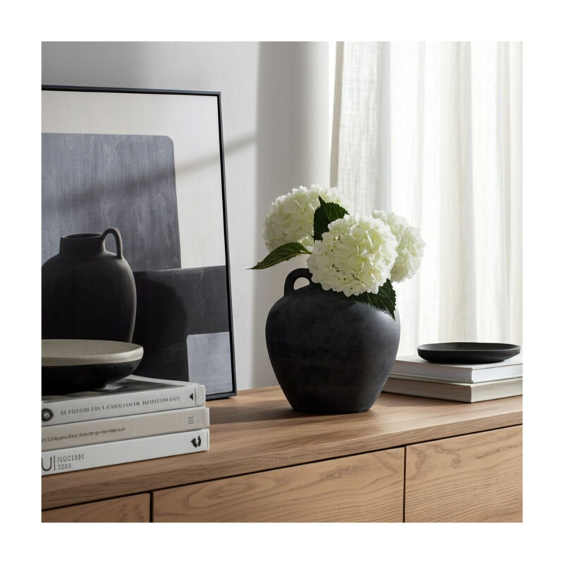 Modern Terracotta Vase - Handcrafted Pottery Flower Holder for Home, Office, Bedroom & Living Roo...