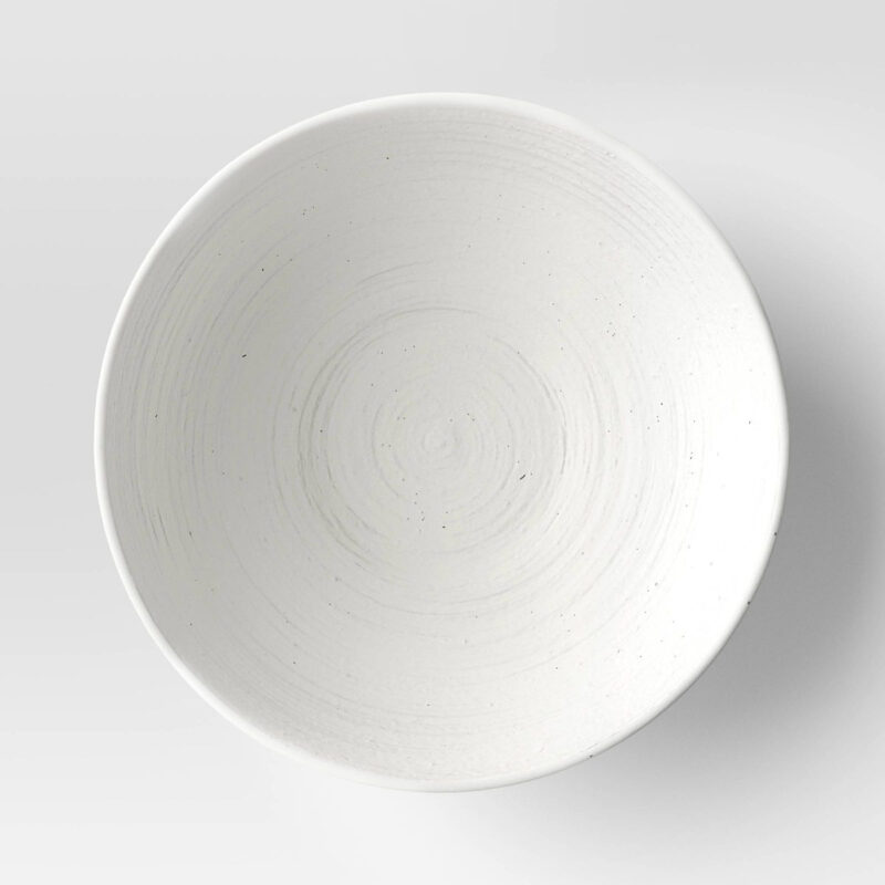 Modern Textured Ceramic Bowl White - Threshold™: Round, Decorative, Not for Food Use