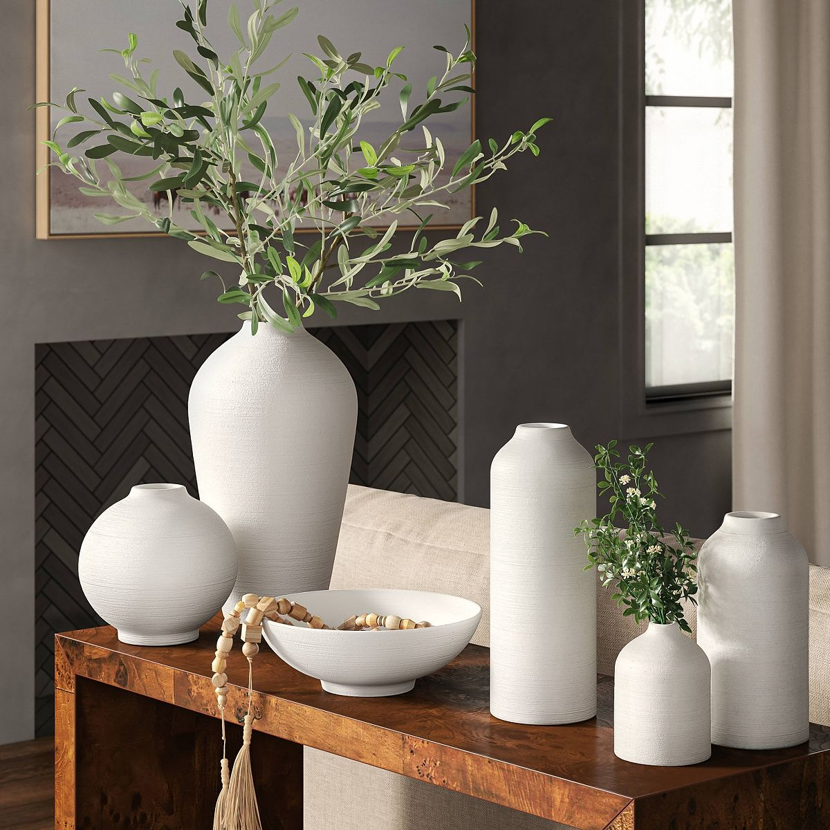 Modern Textured Ceramic Bud Vase White - Threshold™