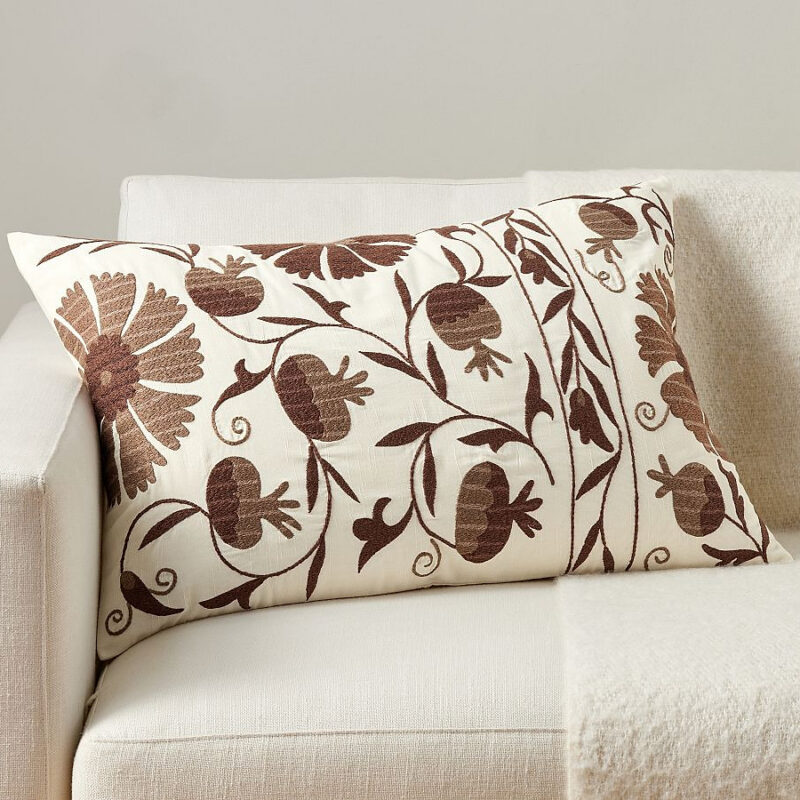 Montrose Suzani Embroidered Lumbar Pillow Cover
