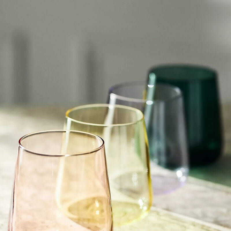 Morgan Stemless Wine Glasses, Set of 4