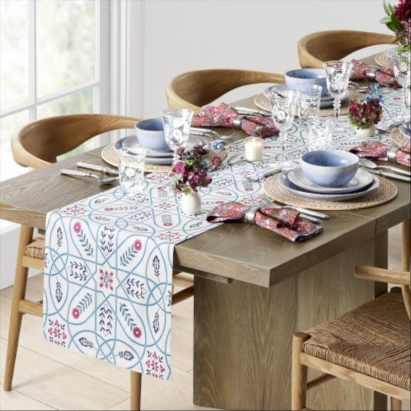 Morris & Co. x Williams Sonoma Brophy Trellis Table Runner, 16"" x 108