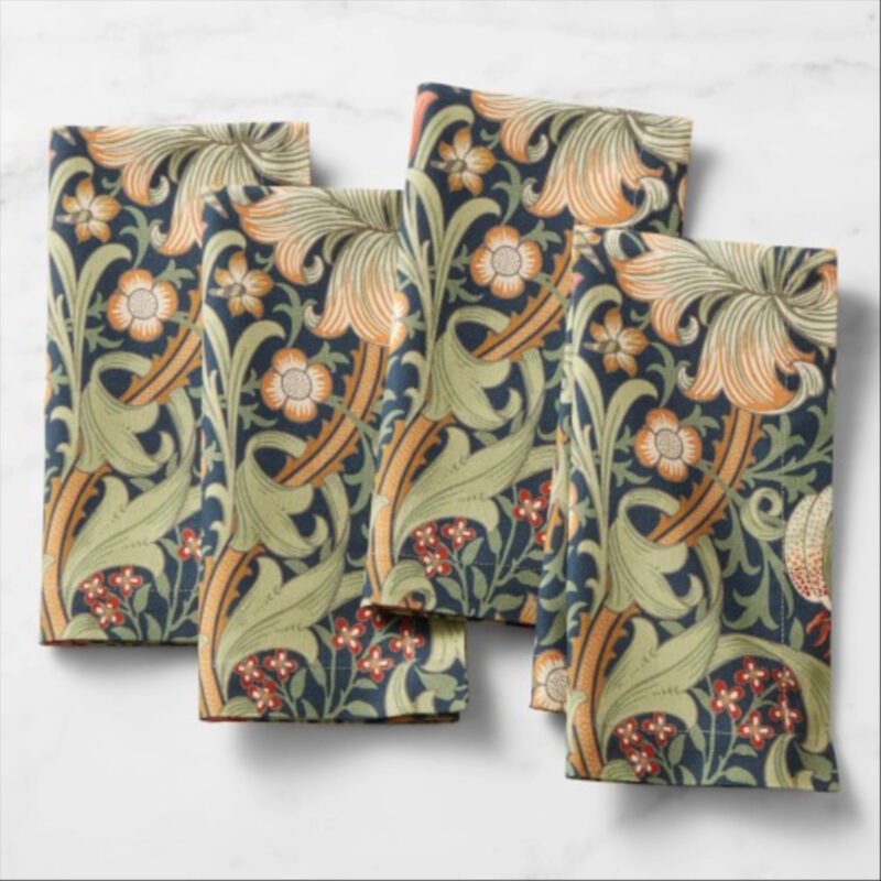 Morris & Co. x Williams Sonoma Golden Lilly Napkins, Set of 4, Coral