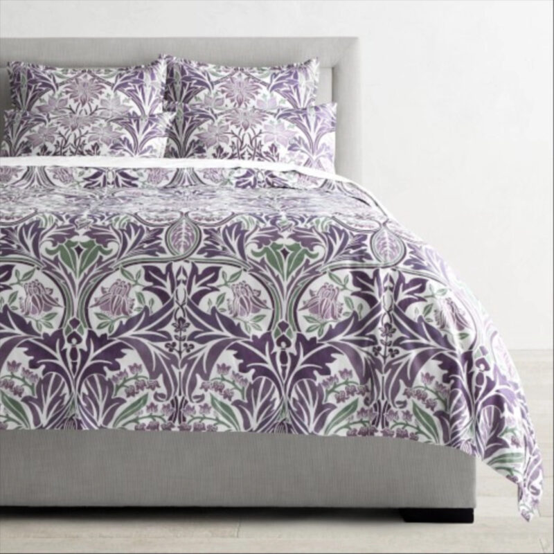 Morris And Co Blue Bell Bedding, Full/Queen, Plum