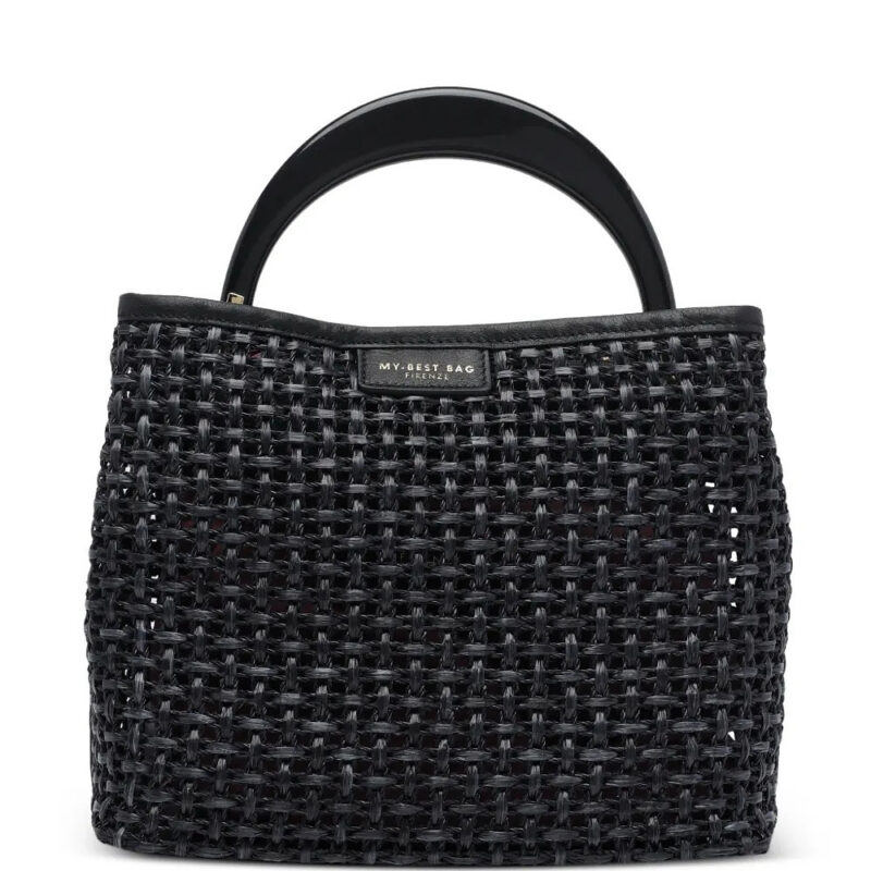 MY BEST BAG Firenze raffia tote bag - Black