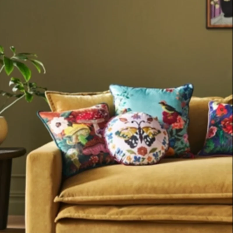 Nathalie Lete Embroidered Velvet Pillow