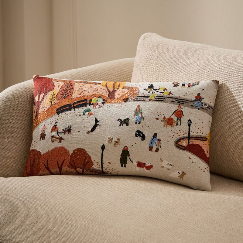 Nicole Cicak Halloween Dog Park Pillow Cover
