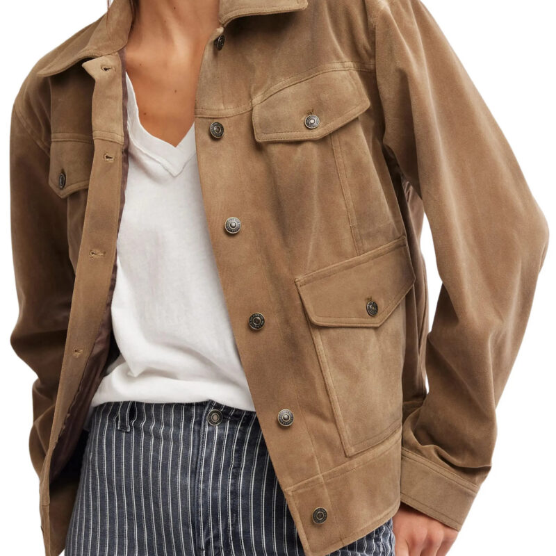 Night Ranch Faux Suede Trucker Jacket (Women) | Nordstrom