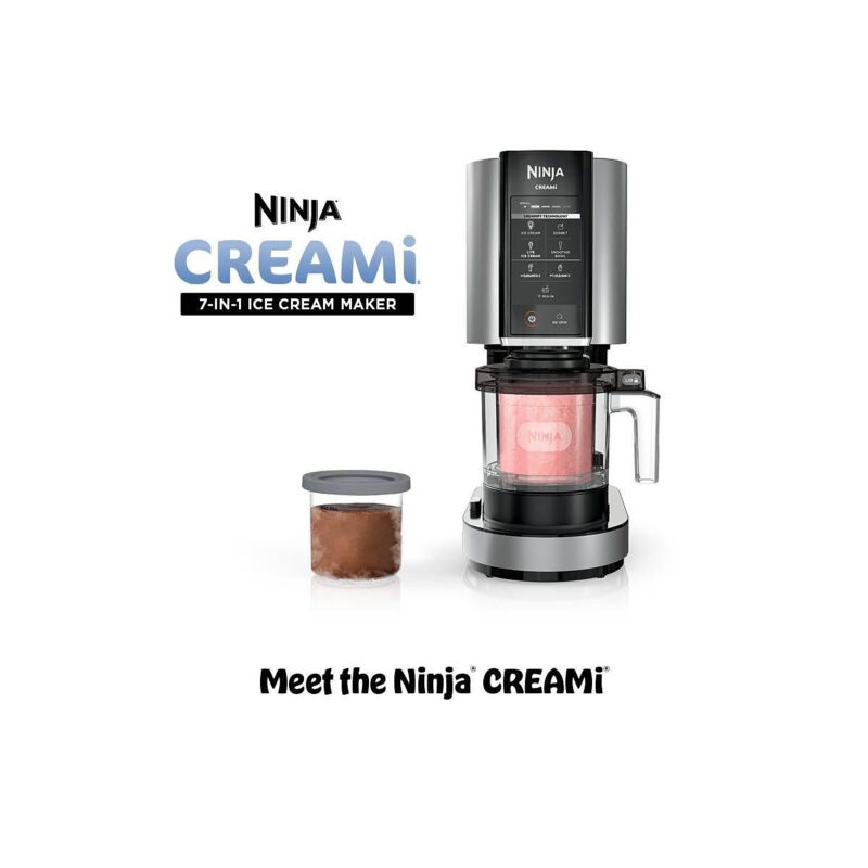 Ninja 0.5qt CREAMi Stainless Steel Ice Cream, Gelato and Sorbet Maker, 7 One-Touch Programs NC301...