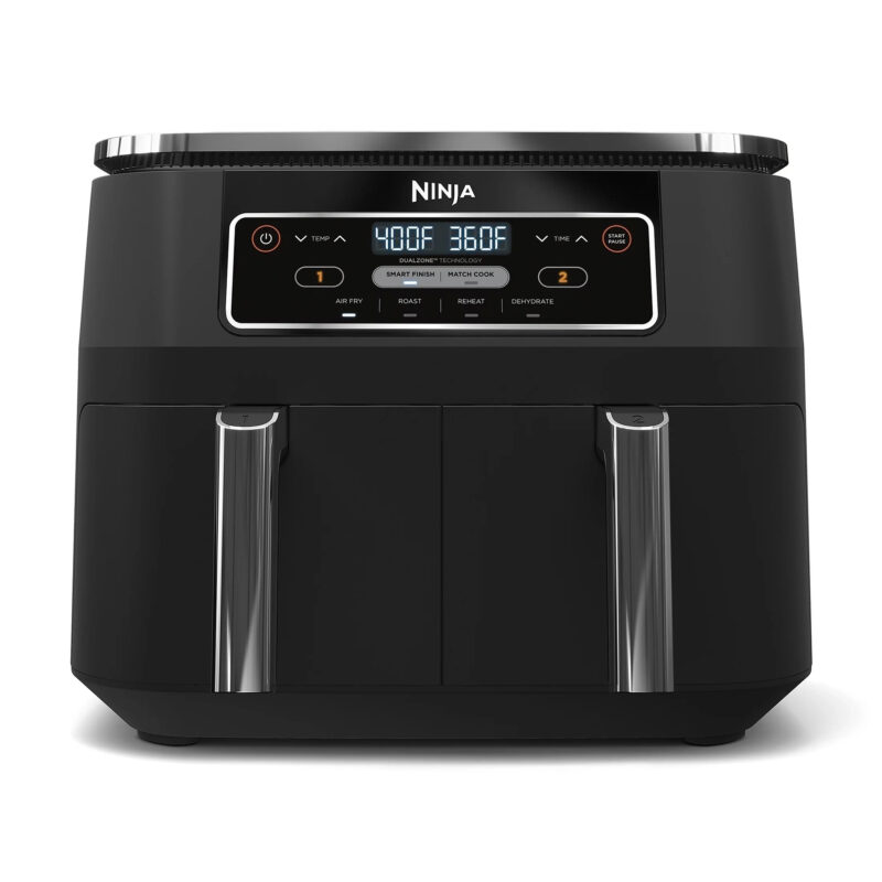 Ninja Foodi 4-in-1 Air Fryer, 8-Qt 2-Basket DualZone FlexBasket, DualZone Technology, 4 Functions...