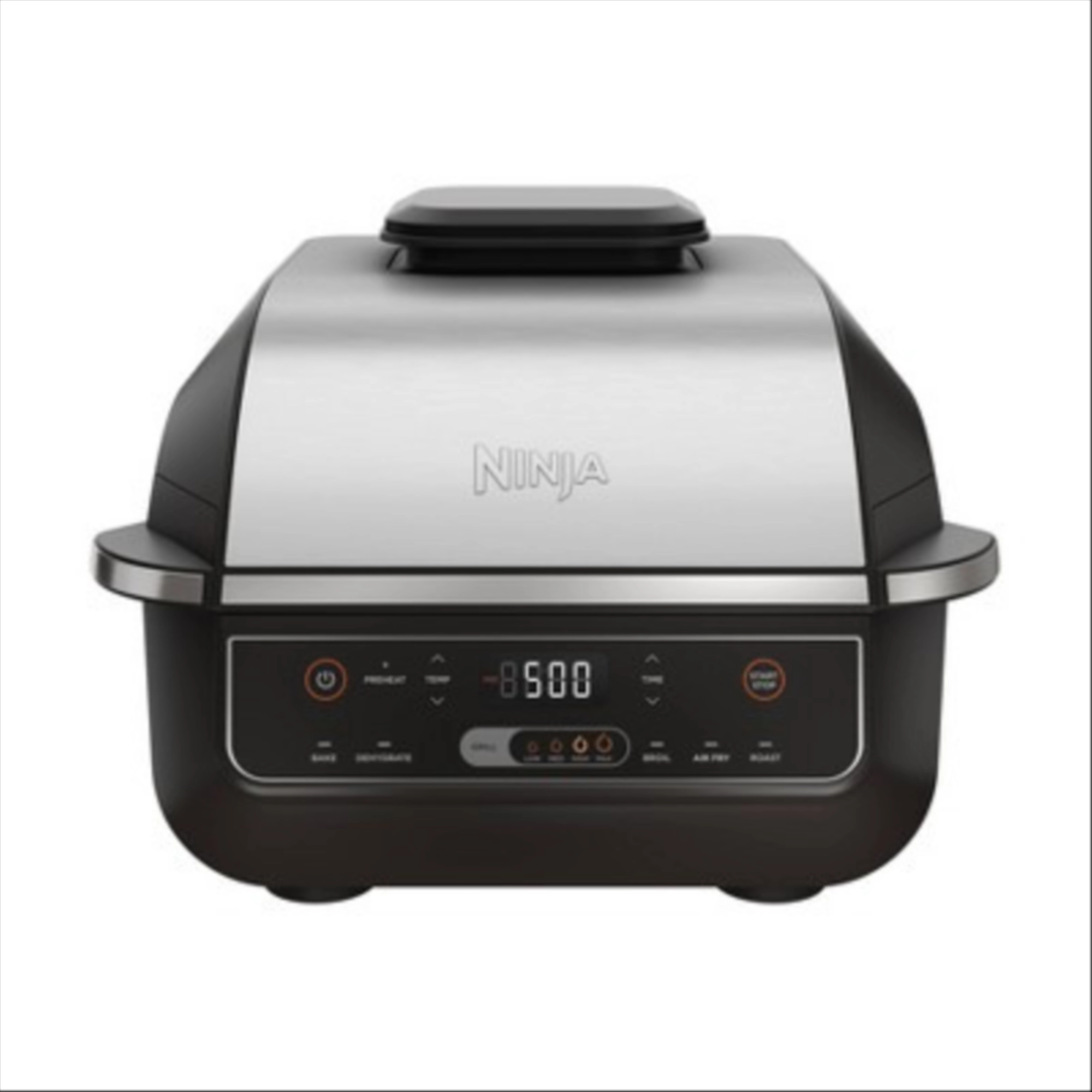 Ninja Foodi 6-in-1 Indoor Grill with Air Fry, Roast EG201 Black/Silver: Smokeless, Cool Touch, Digital Display, Dishwasher-Safe, Recipes Included