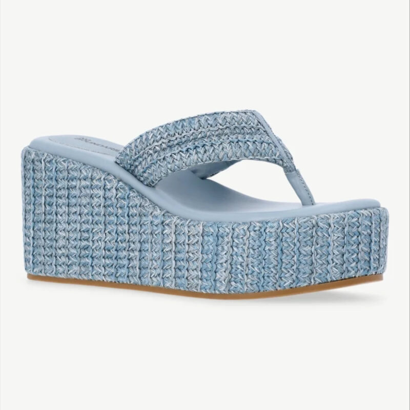 No Boundaries Raffia Platform Thong Sandals, Women's