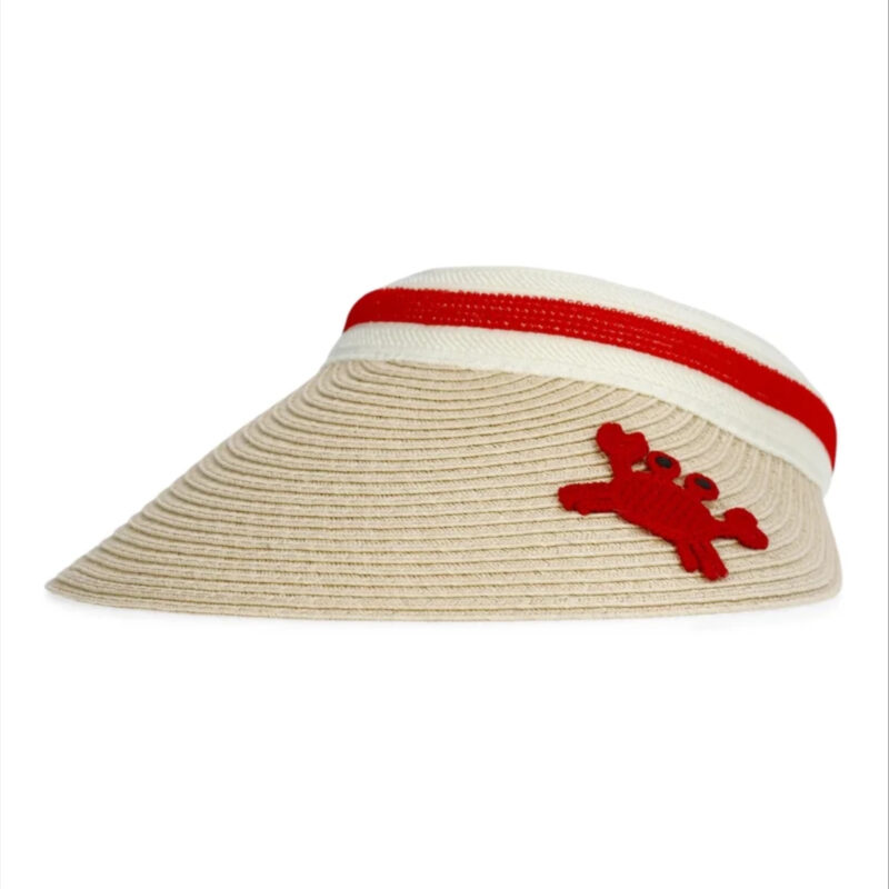 No Boundaries Straw Visor, Women's, Red Crab