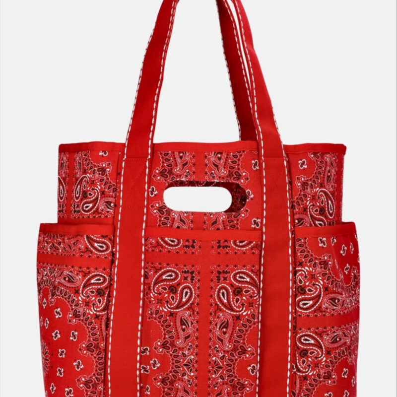 No Boundaries Women's Americana Cut Out Tote Bag, Red Bandana