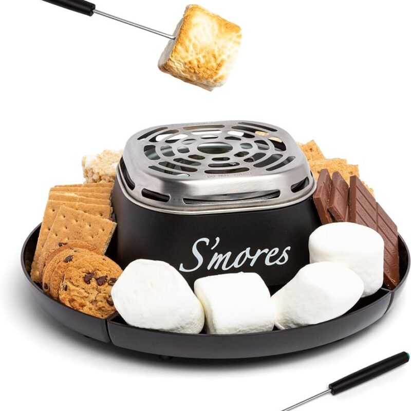 Nostalgia Tabletop Indoor Electric S'mores Maker - Smores Kit With Marshmallow Roasting Sticks an...