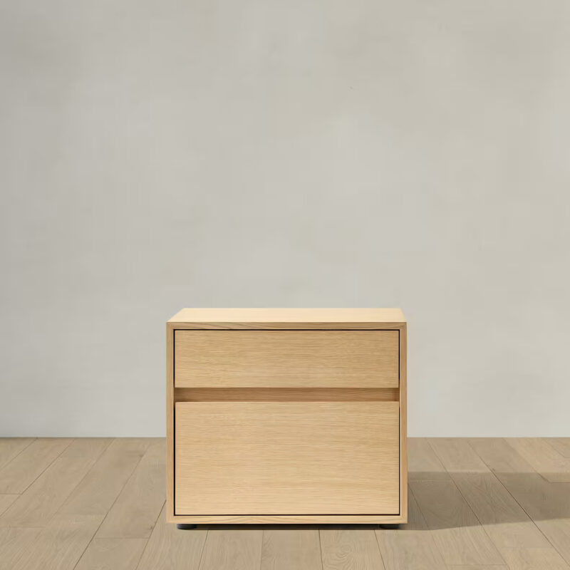 Oak 2-Drawer Nightstand