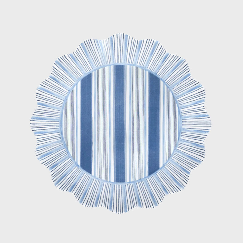 Ocean Cabana Stripe Melamine Dessert Salad Plate Set of 4