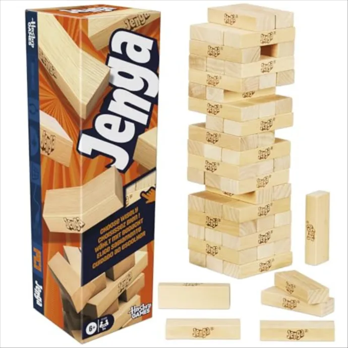 Official Hasbro Games Jenga Game | Digital Die for 6 More Ways to Play | Original Wood Block Game | Stacking T