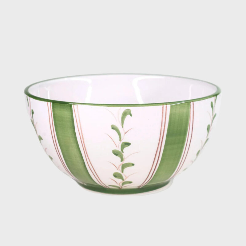 Olive Stripe Cereal Bowl