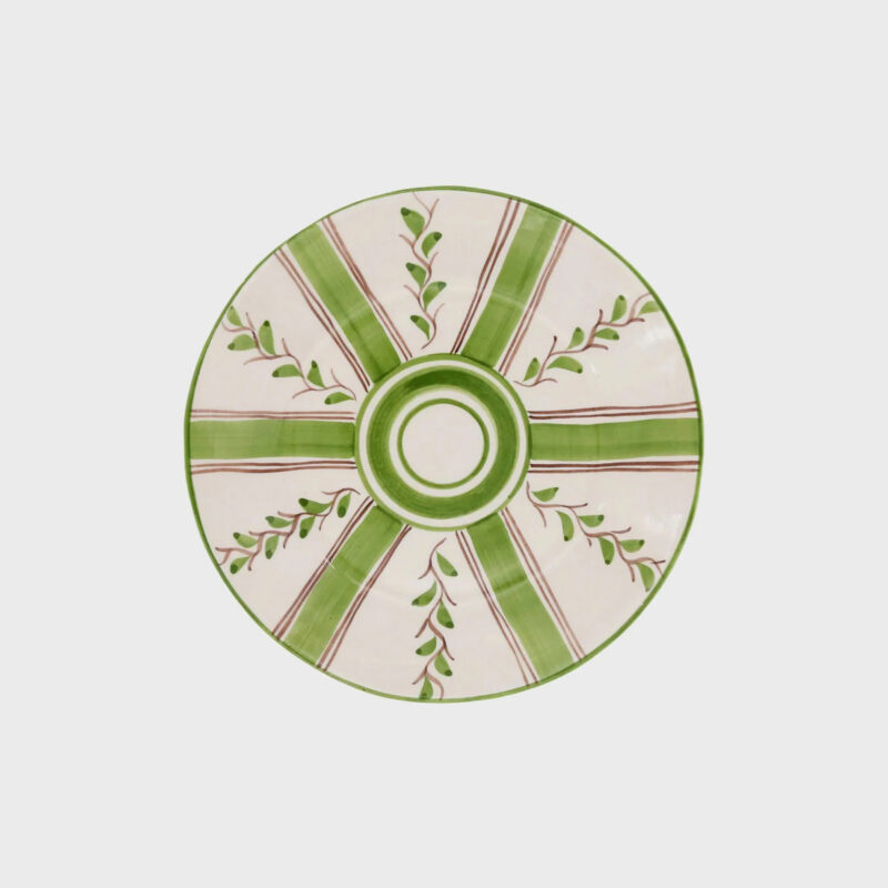 Olive Stripe Dessert Plate