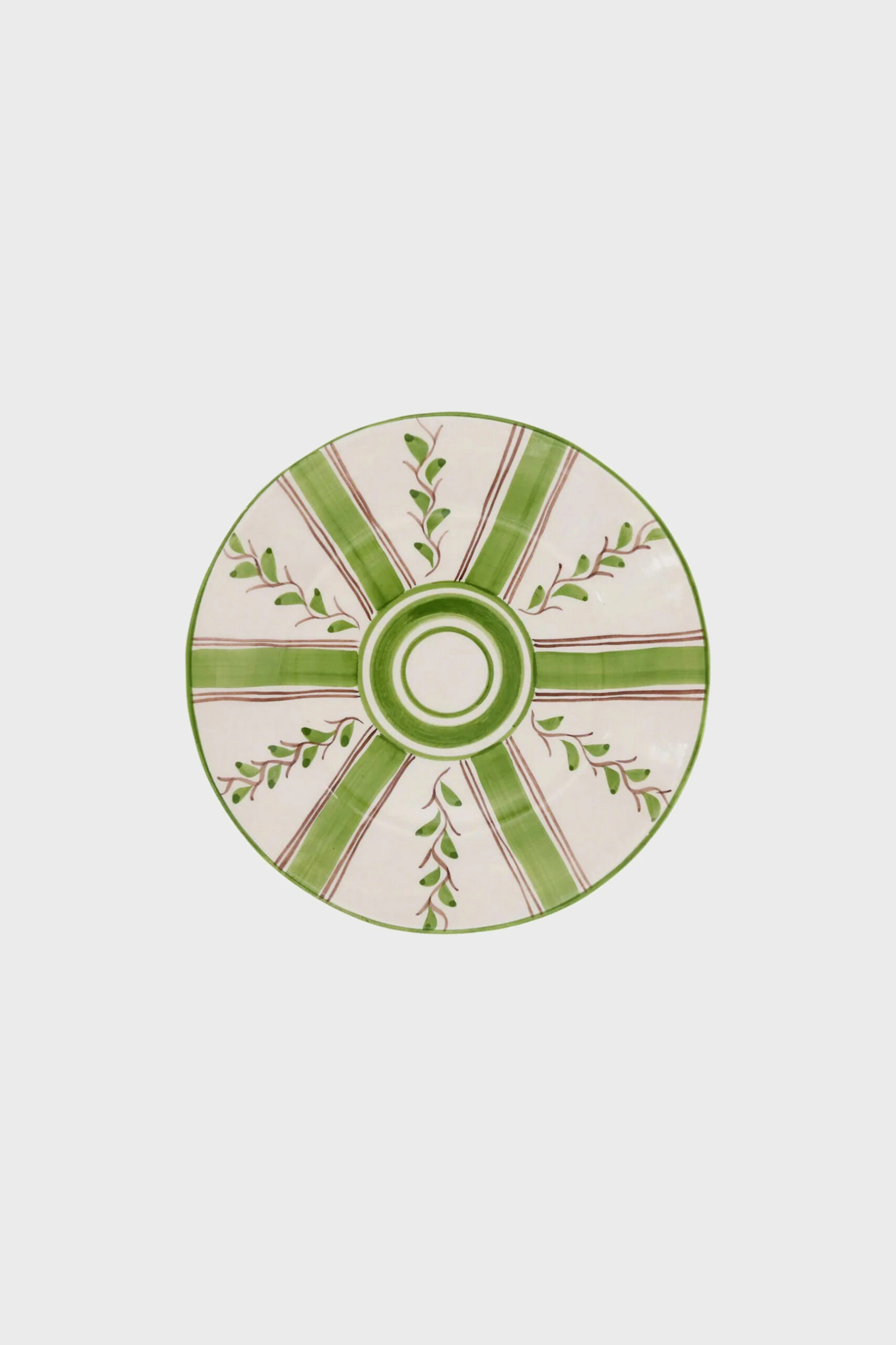Olive Stripe Dessert Plate