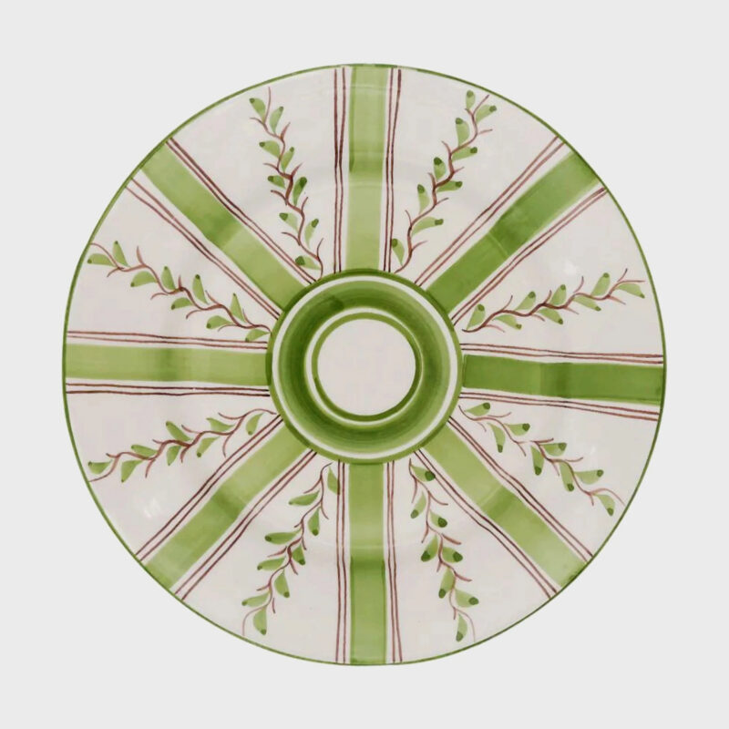 Olive Stripe Dinner Plate