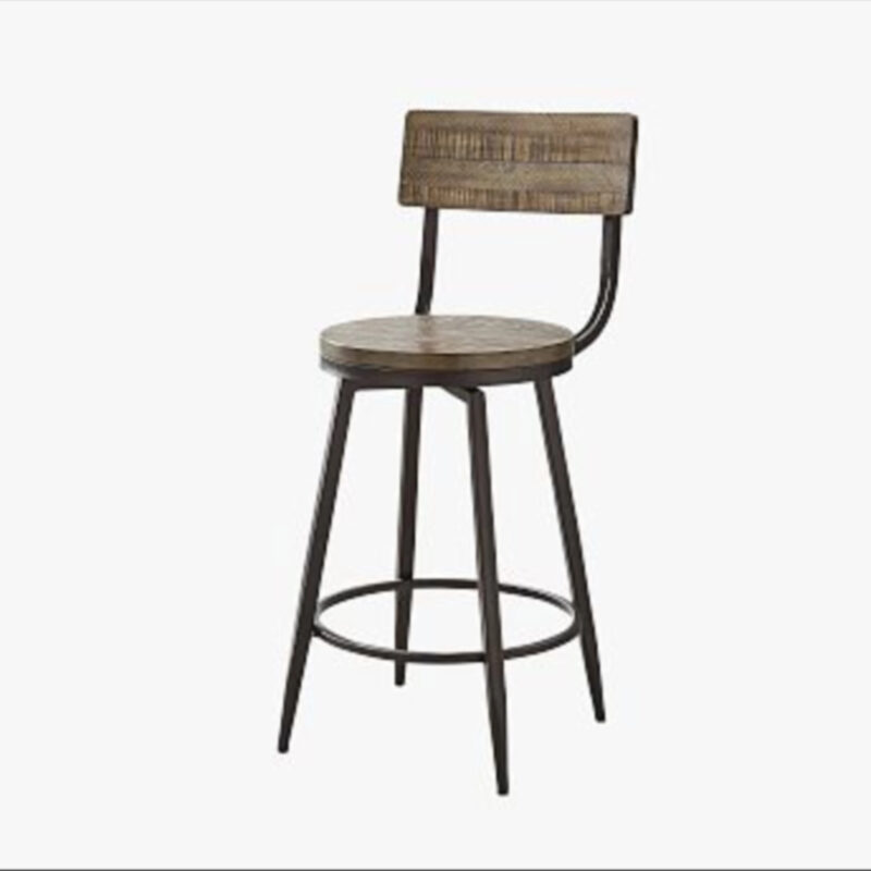 Open Box: Arnold Reclaimed Wood Swivel Counter Stool, Reclaimed Wood