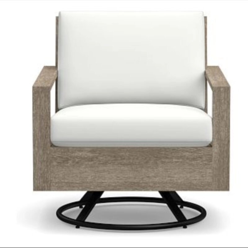 Open Box: Indio Swivel Lounge Chair Cushion Only - Canvas White Sunbrella Solid