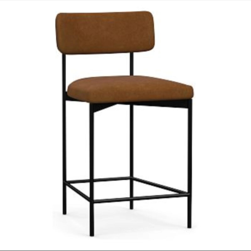 Open Box: Maison Leather Counter Height Bar Stool (24") - Nubuck Camel