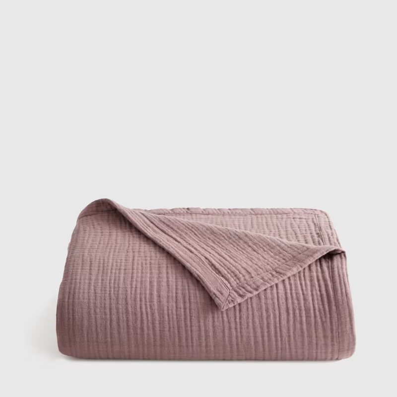 Organic Airy Gauze Blanket in Dune
