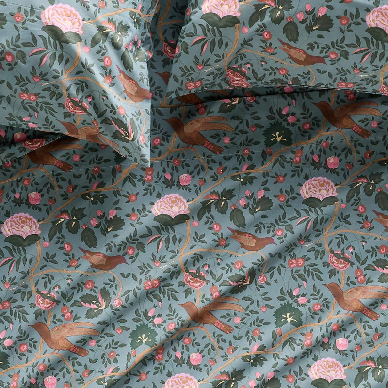 Organic Cotton Percale Printed Sheet Set